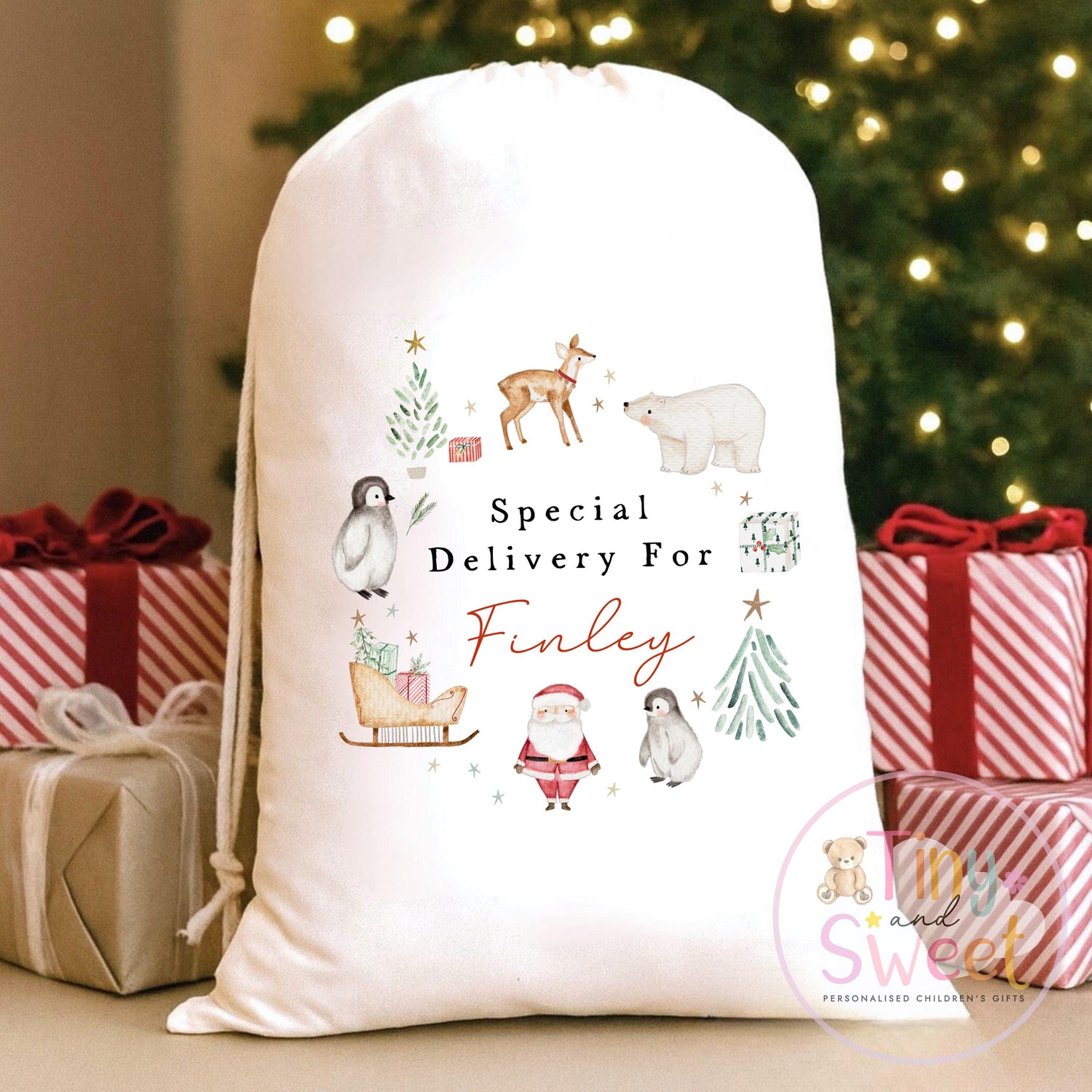 My first Christmas Sack, Personalised Christmas Bag, Santa sack, Babies 1st Christmas, Christmas Eve Bag, Custom Baby Gift, Baby Girl/Boy