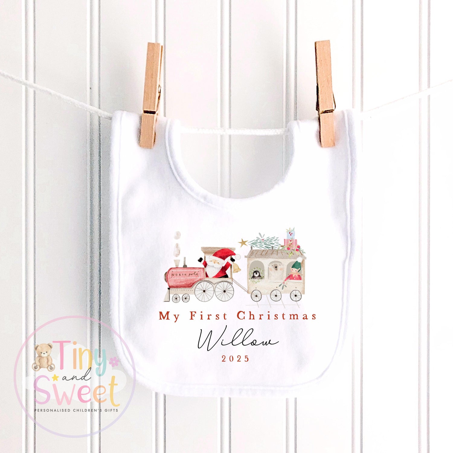 First Christmas Baby Grow , My First Christmas, Custom Name Sleepsuit, Baby’s First Christmas, Personalised Christmas Baby Outfit