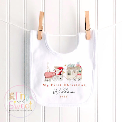 First Christmas Baby Grow , My First Christmas, Custom Name Sleepsuit, Baby’s First Christmas, Personalised Christmas Baby Outfit
