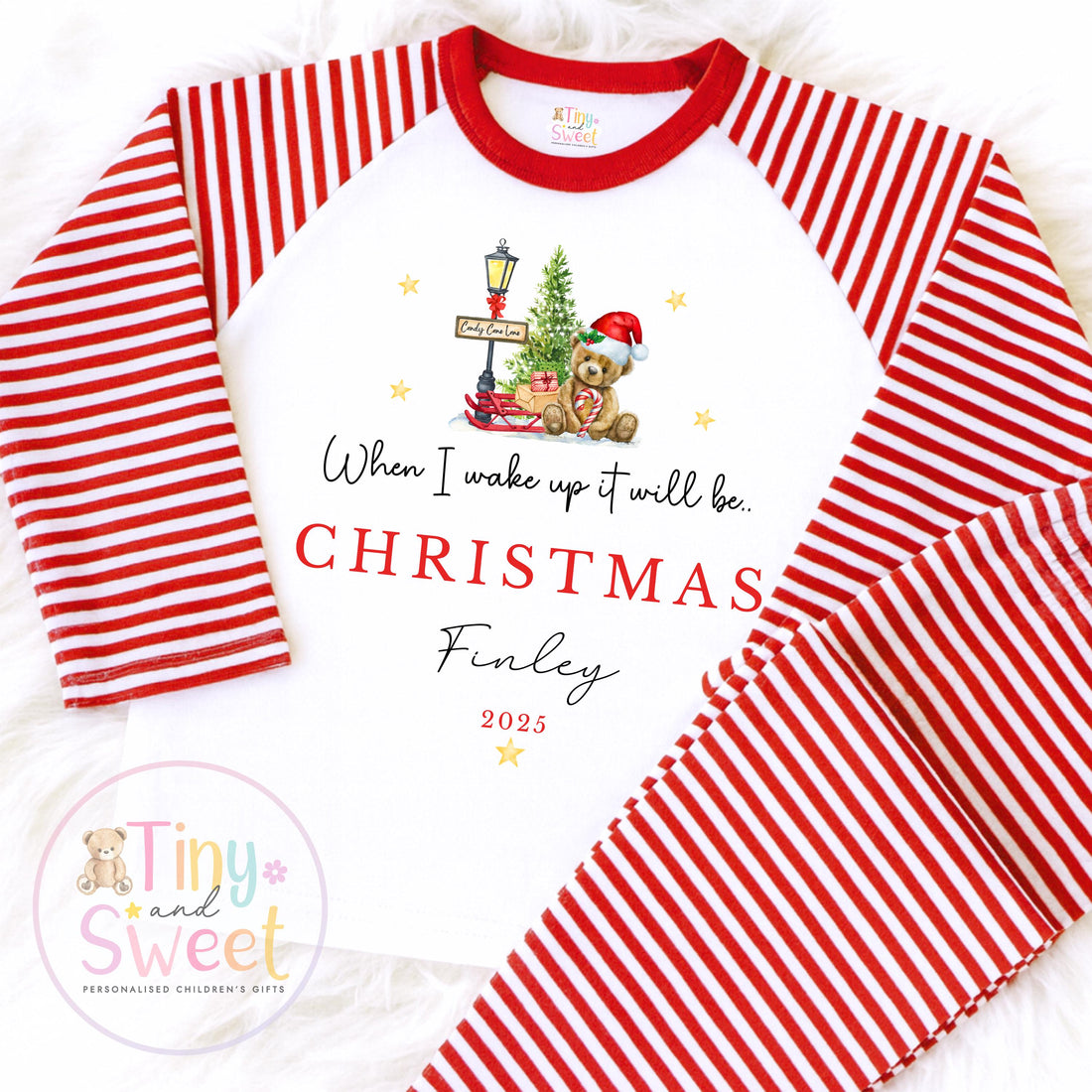 When I wake up it will be Christmas Pyjamas, Christmas Eve Pyjamas, Christmas Nightwear, Childrens Christmas pjs,Xmas pjs,Kids Christmas Pjs