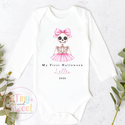 First Halloween Sleepsuit, Pink Baby 1st Halloween Gift Idea, 1st Halloween Babygrow, Halloween Outfit for baby, Halloween costume