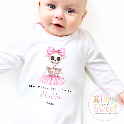 First Halloween Sleepsuit, Pink Baby 1st Halloween Gift Idea, 1st Halloween Babygrow, Halloween Outfit for baby, Halloween costume