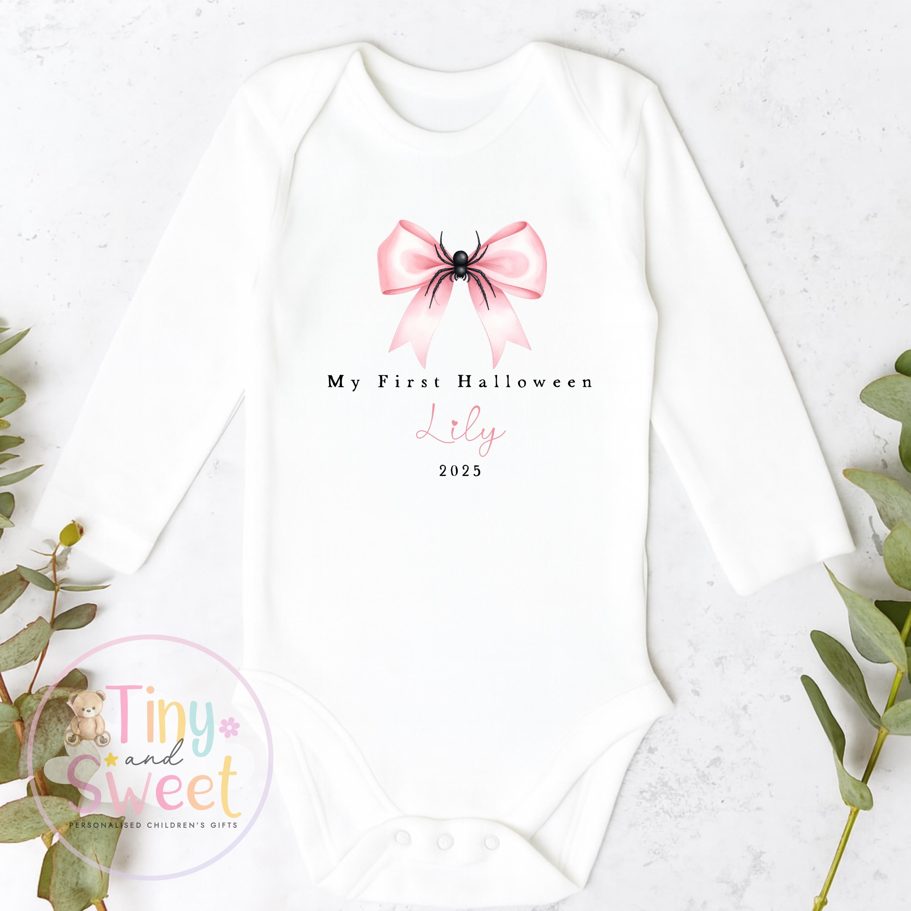 First Halloween Sleepsuit, Pink Baby 1st Halloween Gift Idea, 1st Halloween Babygrow, Halloween Outfit for baby, Halloween costume