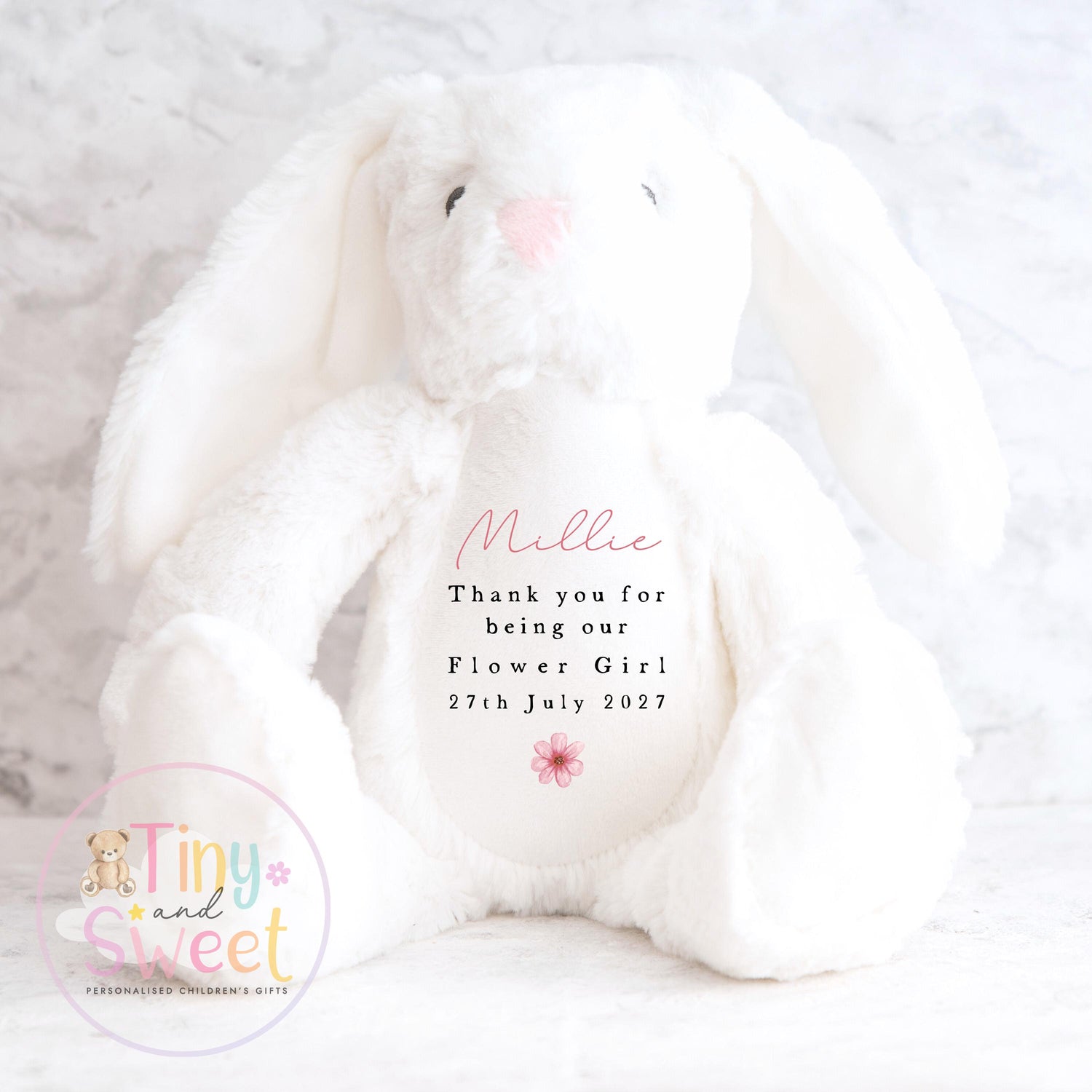 Personalised Flower Girl Bunny, Flower Girl Gift, Will you be my flower girl Bunny, Personalised Soft Toy, Flower Girl Proposal, Bridesmaid