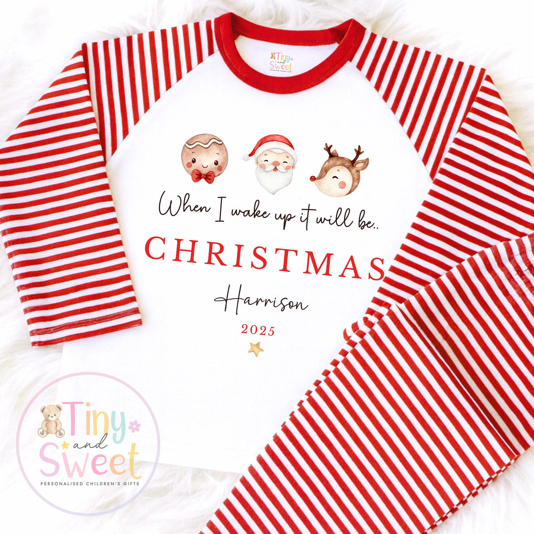 When I wake up it will be Christmas Pyjamas, Christmas Eve Pyjamas, Christmas Nightwear, Childrens Christmas pjs,Xmas pjs,Kids Christmas Pjs