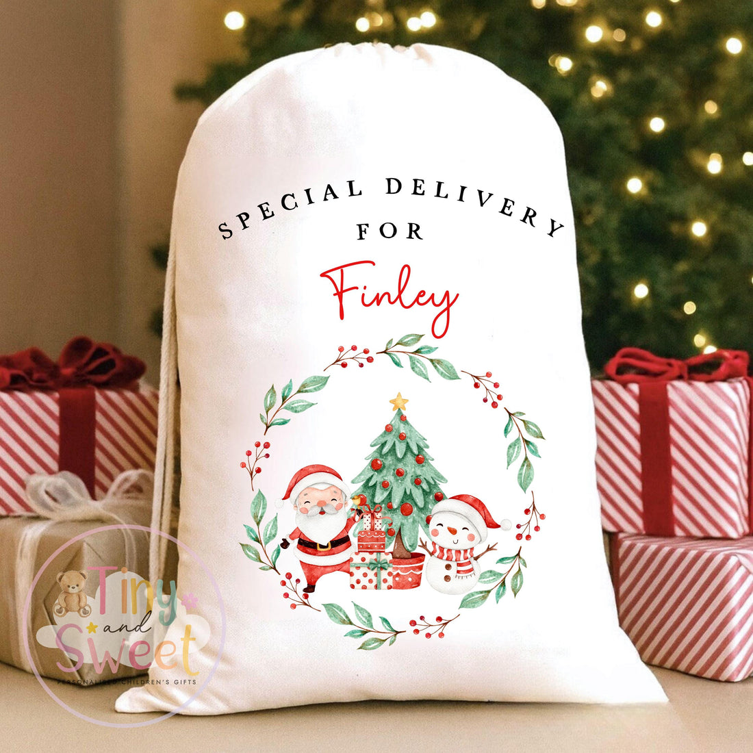 My first Christmas Sack, Personalised Christmas Bag, Santa sack, Babies 1st Christmas, Christmas Eve Bag, Custom Baby Gift, Baby Girl/Boy