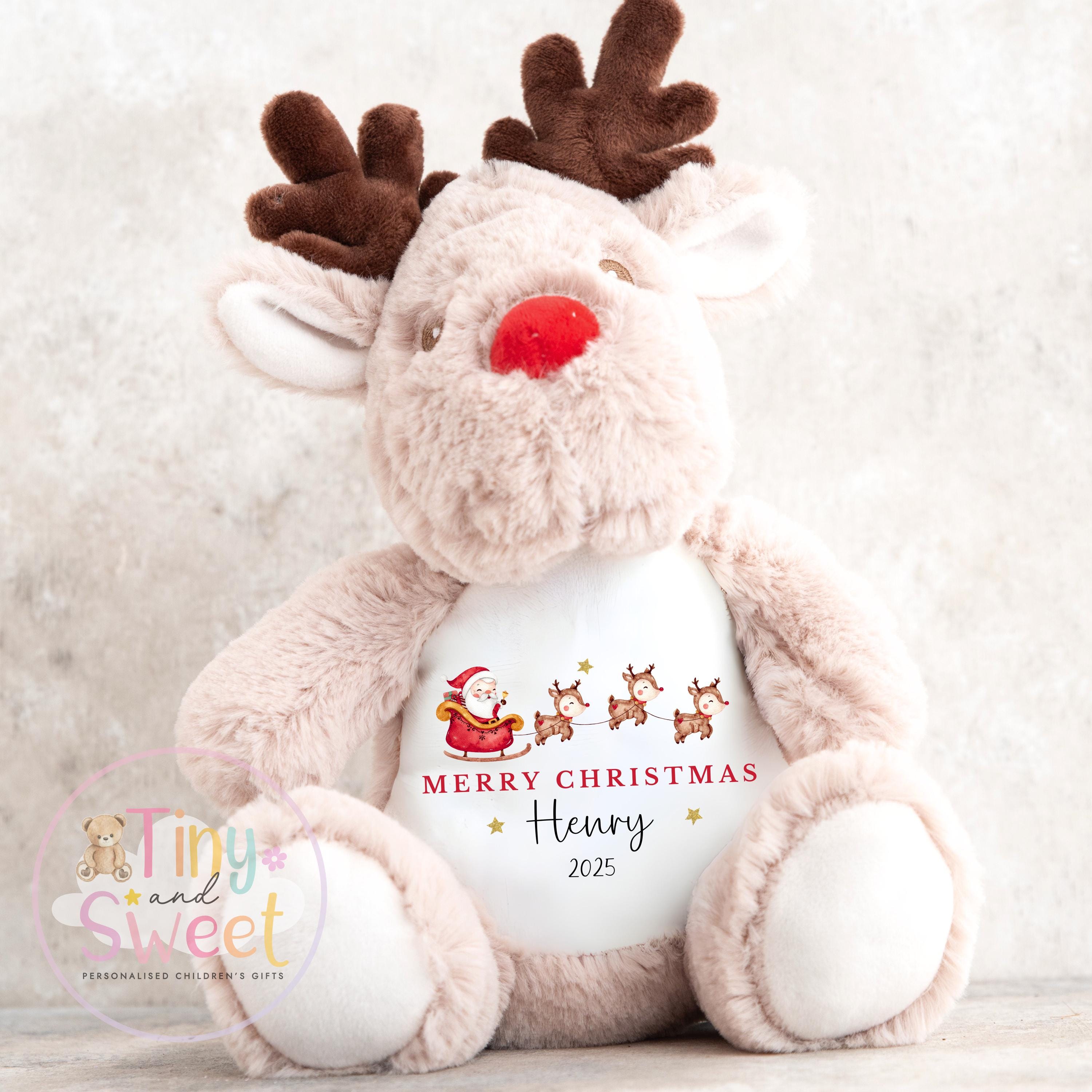 My First Christmas Reindeer, Personalised Reindeer Soft Toy, Baby’s First Christmas Soft Toy Gift, My First Christmas Keepsake Gift