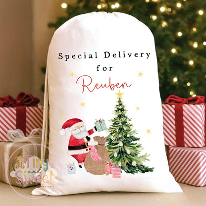 Santa Delivery Personalised Christmas Sack