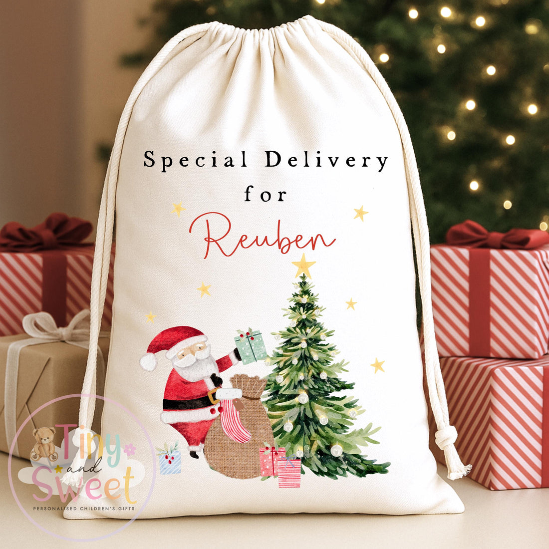 Santa Delivery Personalised Christmas Sack