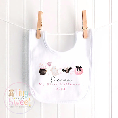 Pink First Halloween T Shirt, Baby 1st Halloween Gift Idea, 1st Halloween Babygrow, Halloween Outfit for baby, Halloween costume