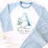 Page Boy Personalised Initial Pyjamas, Page Boy Gift, Blue and white Page boy pjs, Personalised page boy pjs, Kids