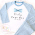 Page Boy Personalised Initial Pyjamas, Page Boy Gift, Blue and white Page boy pjs, Personalised page boy pjs, Kids