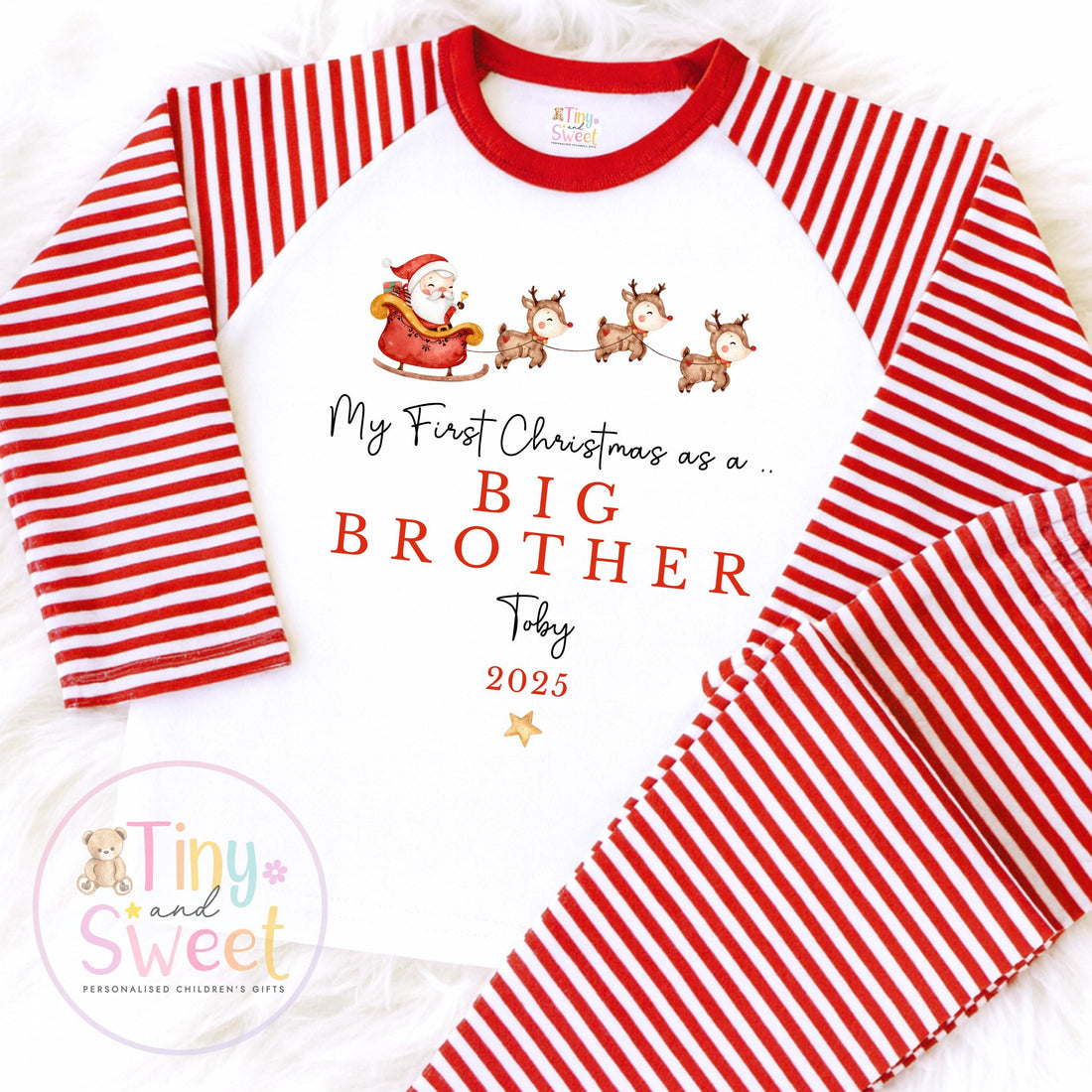 First Christmas as Big Brother/Sister Pyjamas, Christmas Eve Pyjamas, Christmas Nightwear, Childrens Christmas pjs, Xmas pjs, Christmas Pjs