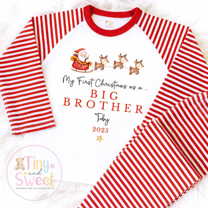 First Christmas as Big Brother/Sister Pyjamas, Christmas Eve Pyjamas, Christmas Nightwear, Childrens Christmas pjs, Xmas pjs, Christmas Pjs