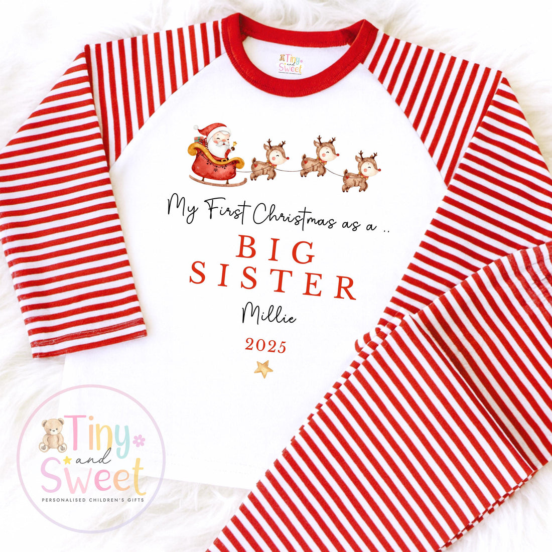 First Christmas as Big Brother/Sister Pyjamas, Christmas Eve Pyjamas, Christmas Nightwear, Childrens Christmas pjs, Xmas pjs, Christmas Pjs