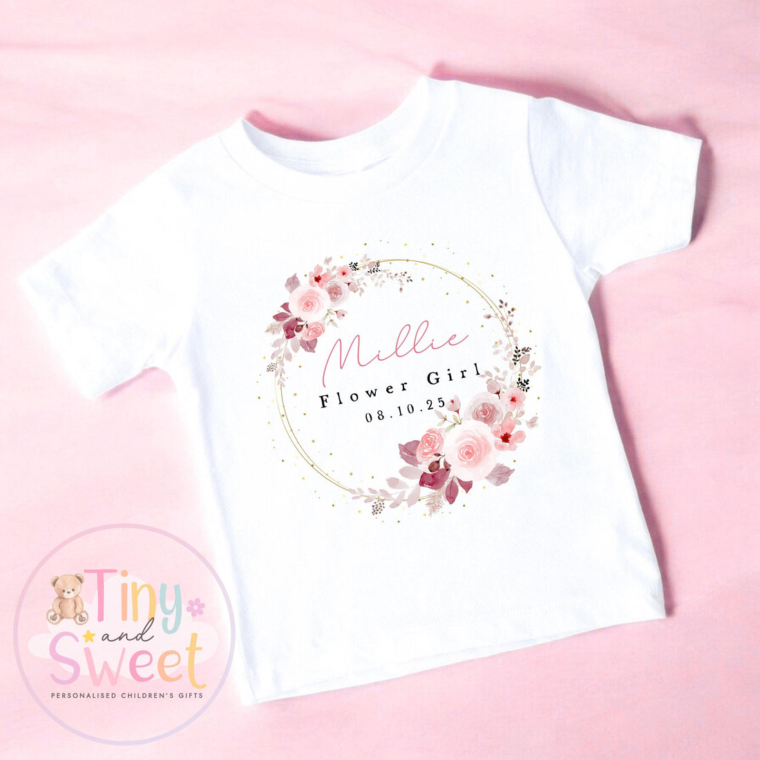Flower Girl T Shirt, Baby Flower Girl Tee, Flower Girl Top, Will you be my flower girl, Flower Girl Gift, Floral T Shirt