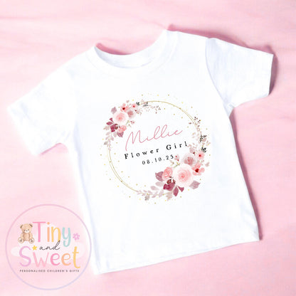 Flower Girl T Shirt, Baby Flower Girl Tee, Flower Girl Top, Will you be my flower girl, Flower Girl Gift, Floral T Shirt