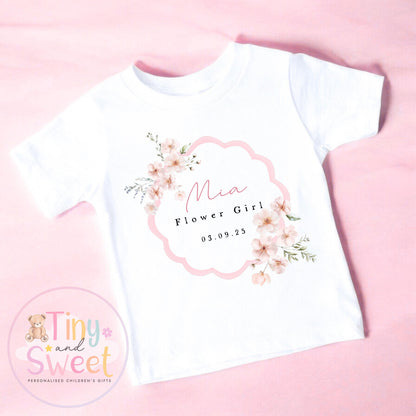 Flower Girl T Shirt, Baby Flower Girl Tee, Flower Girl Top, Will you be my flower girl, Flower Girl Gift, Floral T Shirt