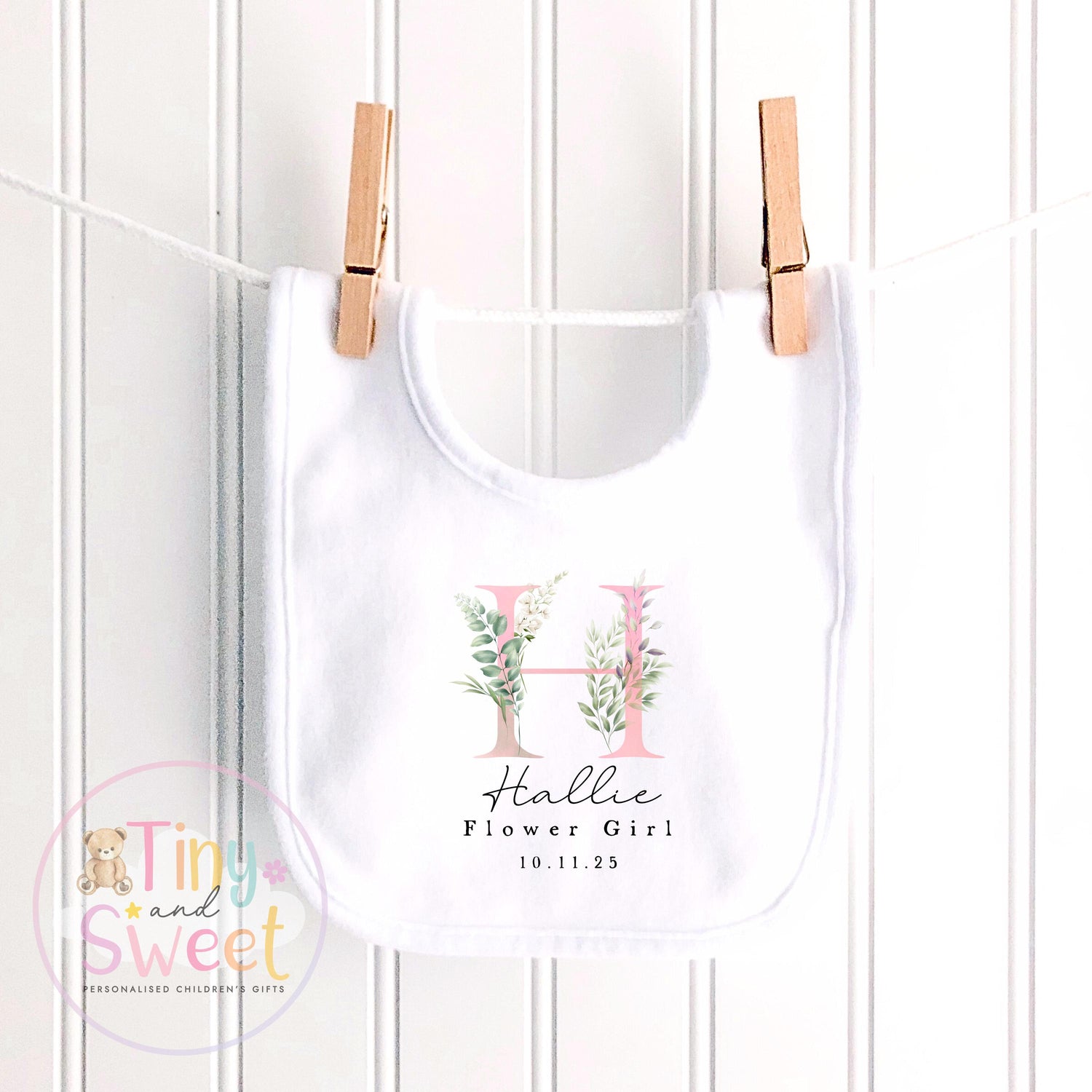 Flower Girl Sleepsuit, Baby Flower Girl Babygrow, Flower Girl Pyjamas, Will you be my flower girl, Flower Girl Gift, Floral Sleepsuit