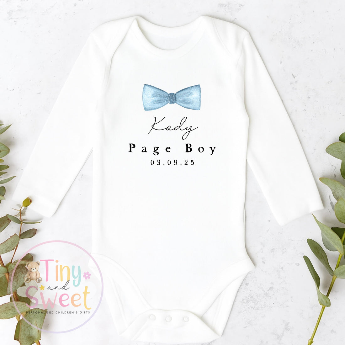 Page Boy Sleepsuit, Baby Page Boy Babygrow, Page Boy Pyjamas, Will you be my page boy, Page Boy Gift, Floral Sleepsuit