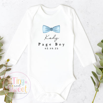 Page Boy Sleepsuit, Baby Page Boy Babygrow, Page Boy Pyjamas, Will you be my page boy, Page Boy Gift, Floral Sleepsuit
