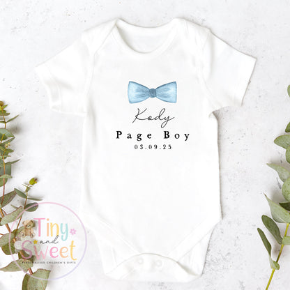 Page Boy Sleepsuit, Baby Page Boy Babygrow, Page Boy Pyjamas, Will you be my page boy, Page Boy Gift, Floral Sleepsuit
