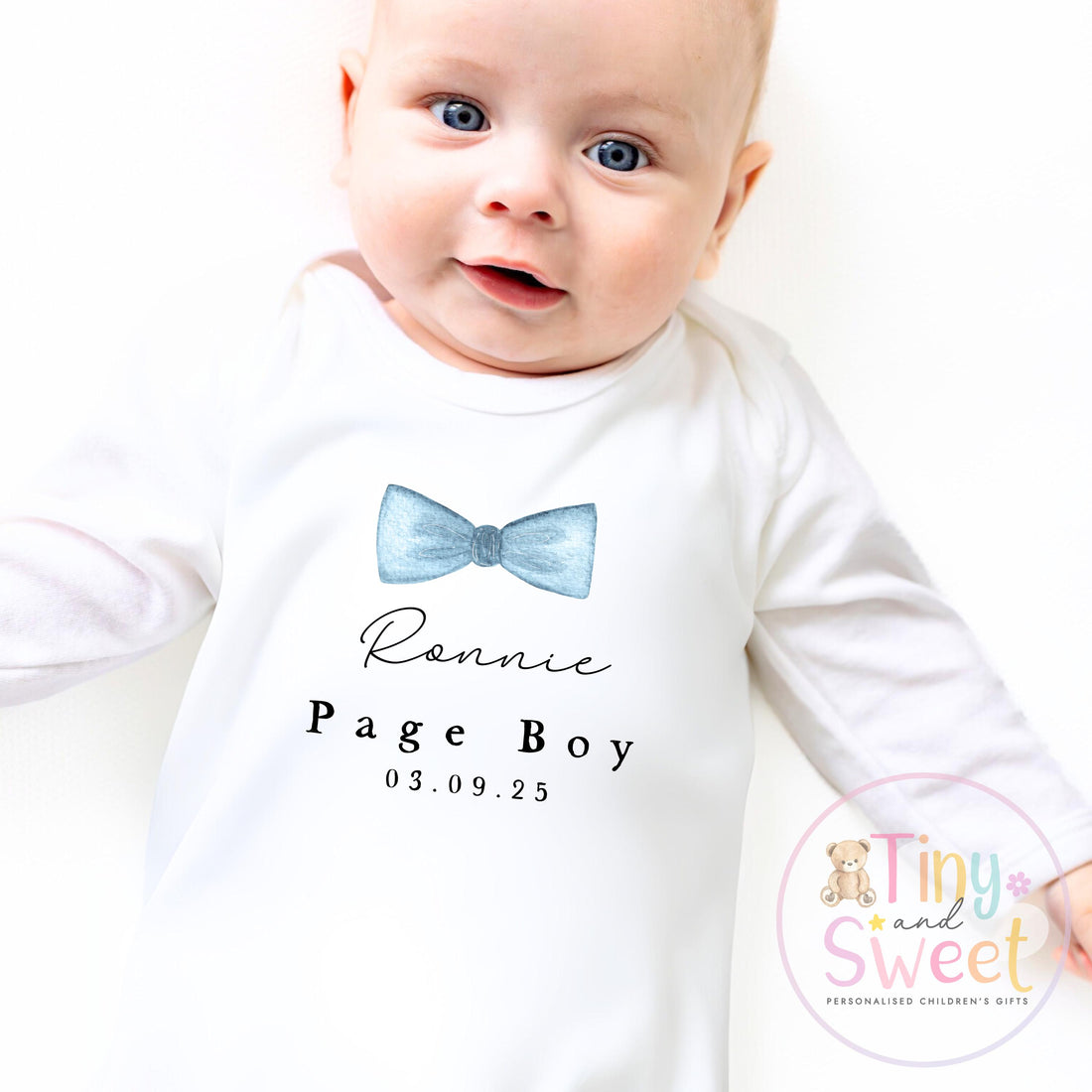 Page Boy Sleepsuit, Baby Page Boy Babygrow, Page Boy Pyjamas, Will you be my page boy, Page Boy Gift, Floral Sleepsuit