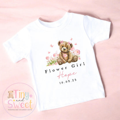 Flower Girl T Shirt, Baby Flower Girl Tee, Flower Girl Top, Will you be my flower girl, Flower Girl Gift, Floral T Shirt