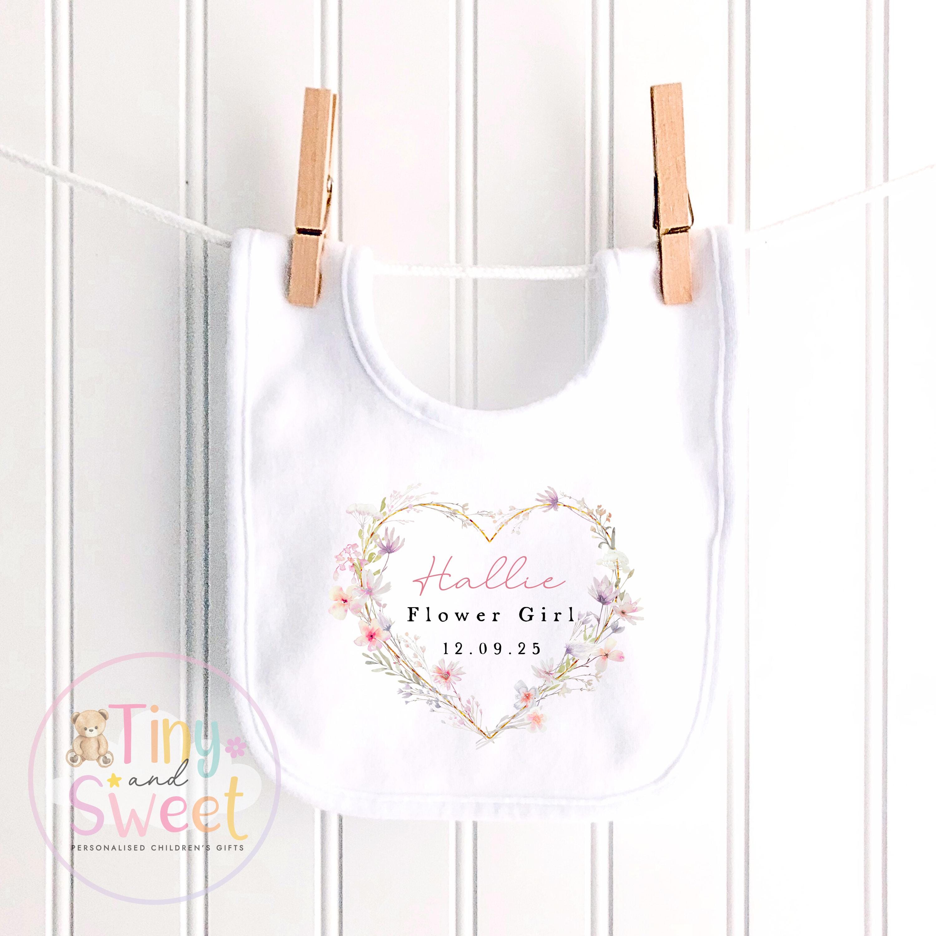 Heart Floral Wreath Personalised Flower Girl Soft Toy Bunny