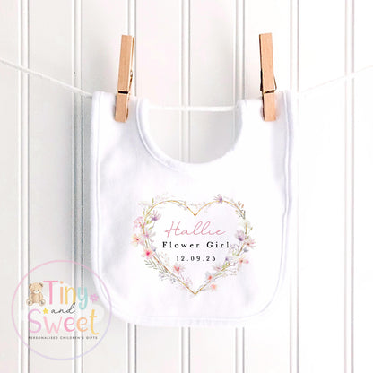 Heart Floral Wreath Personalised Flower Girl Soft Toy Bunny