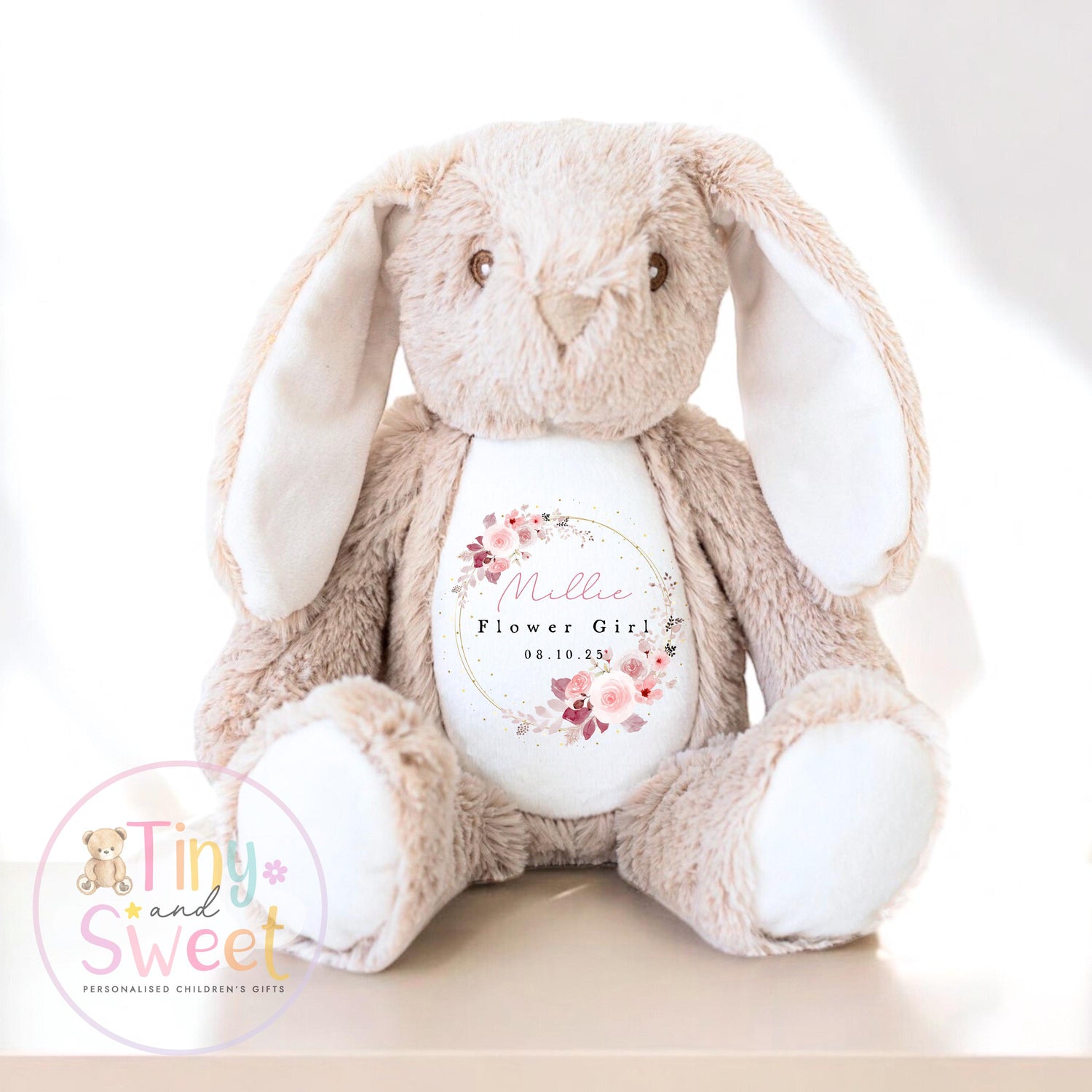 Personalised Flower Girl Bunny, Flower Girl Gift, Will you be my flower girl Bunny, Personalised Soft Toy, Flower Girl Proposal, Bridesmaid