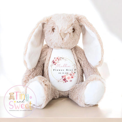 Personalised Flower Girl Bunny, Flower Girl Gift, Will you be my flower girl Bunny, Personalised Soft Toy, Flower Girl Proposal, Bridesmaid