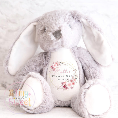 Personalised Flower Girl Bunny, Flower Girl Gift, Will you be my flower girl Bunny, Personalised Soft Toy, Flower Girl Proposal, Bridesmaid