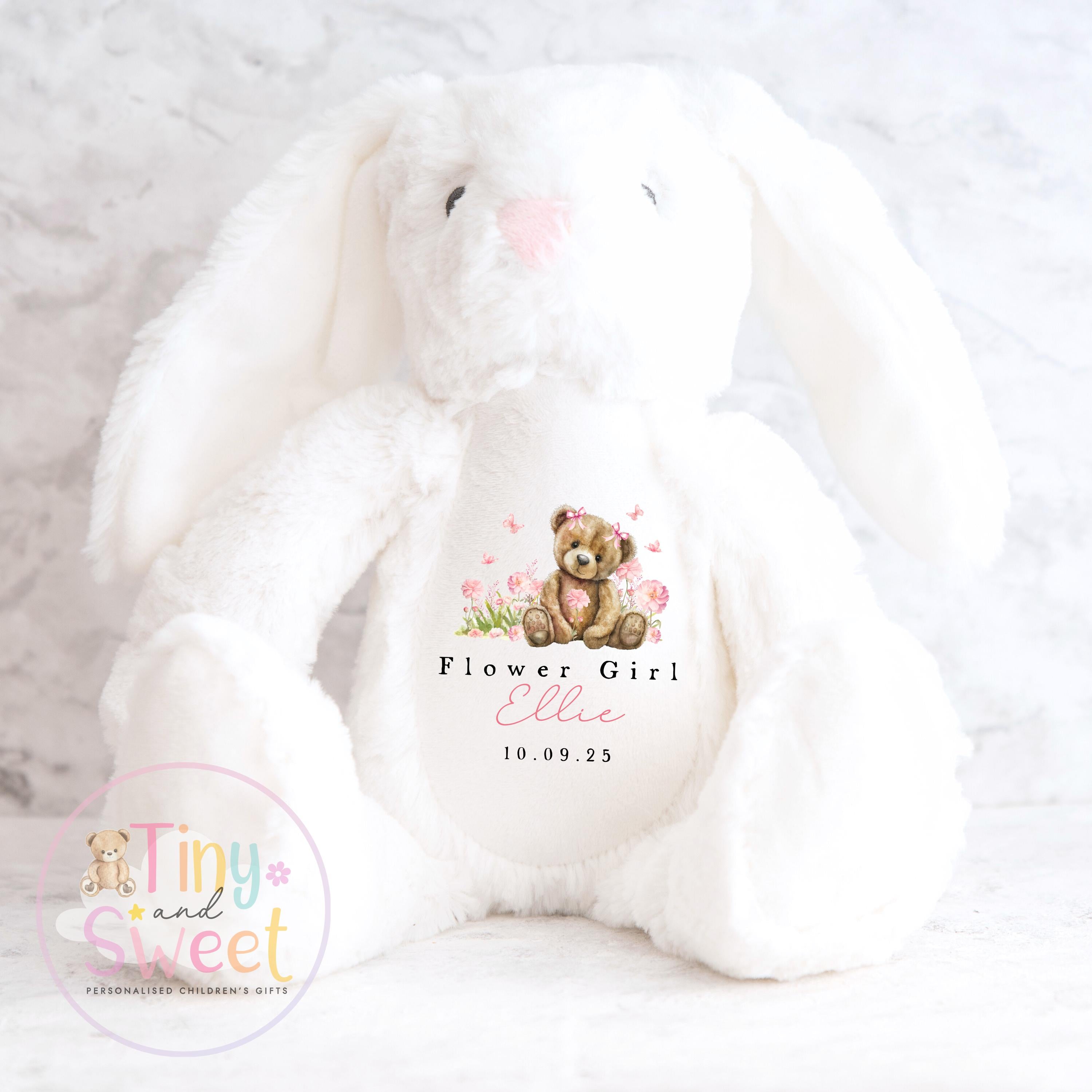 Personalised Flower Girl Bunny, Flower Girl Gift, Will you be my flower girl Bunny, Personalised Soft Toy, Flower Girl Proposal, Bridesmaid