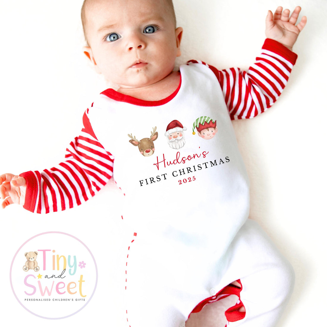 First Christmas Baby Grow , My First Christmas, Custom Name Sleepsuit, Baby’s First Christmas, Personalised Christmas Baby Outfit