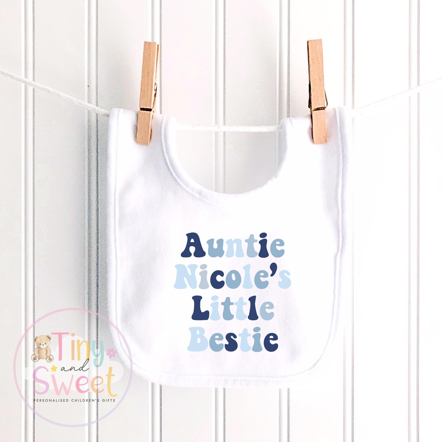 Personalised New Auntie Baby Grow Vest, Baby Announcement to Aunty, Auntie Bestie Gift, Custom Niece Nephew Bodysuit, Retro Present