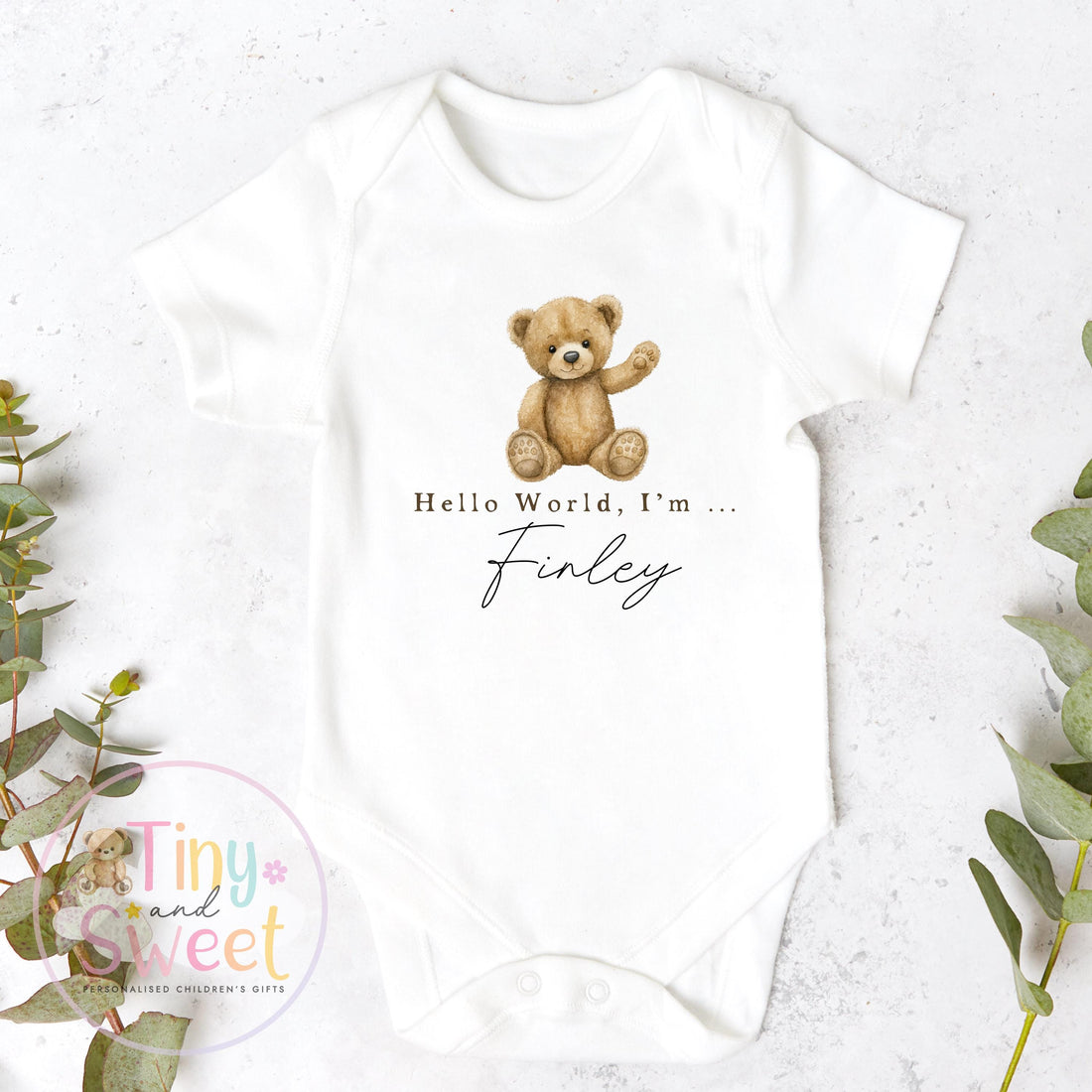Personalized Hello World Baby Sleepsuit: Newborn Coming Home Outfit
