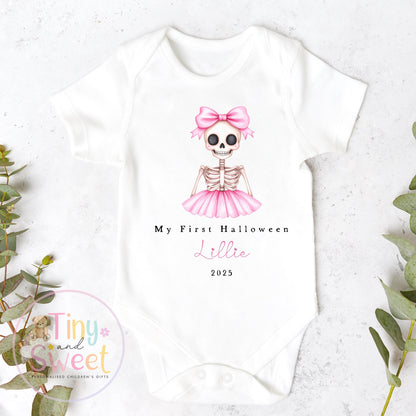 First Halloween Sleepsuit, Pink Baby 1st Halloween Gift Idea, 1st Halloween Babygrow, Halloween Outfit for baby, Halloween costume