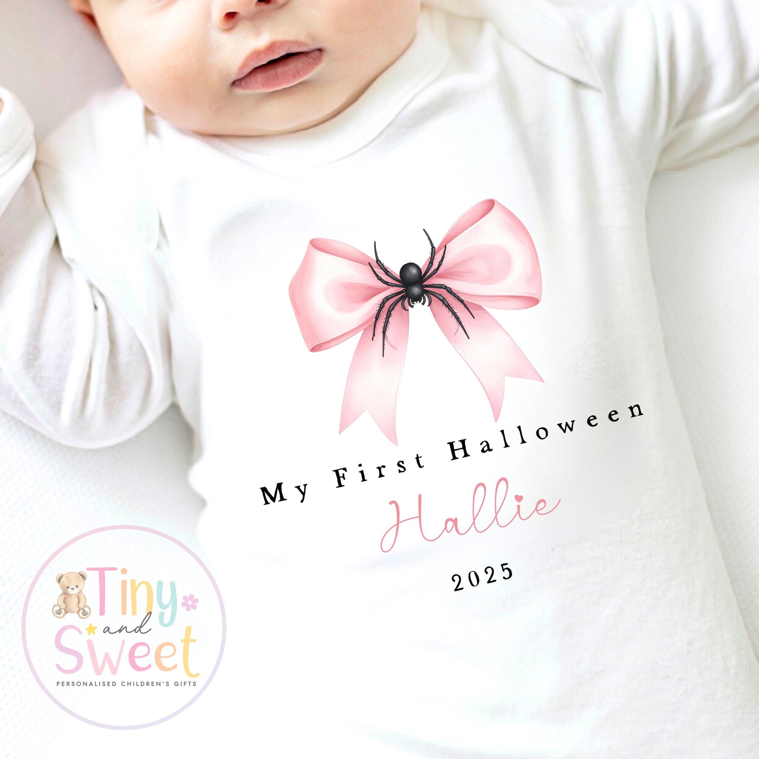 First Halloween Sleepsuit, Pink Baby 1st Halloween Gift Idea, 1st Halloween Babygrow, Halloween Outfit for baby, Halloween costume
