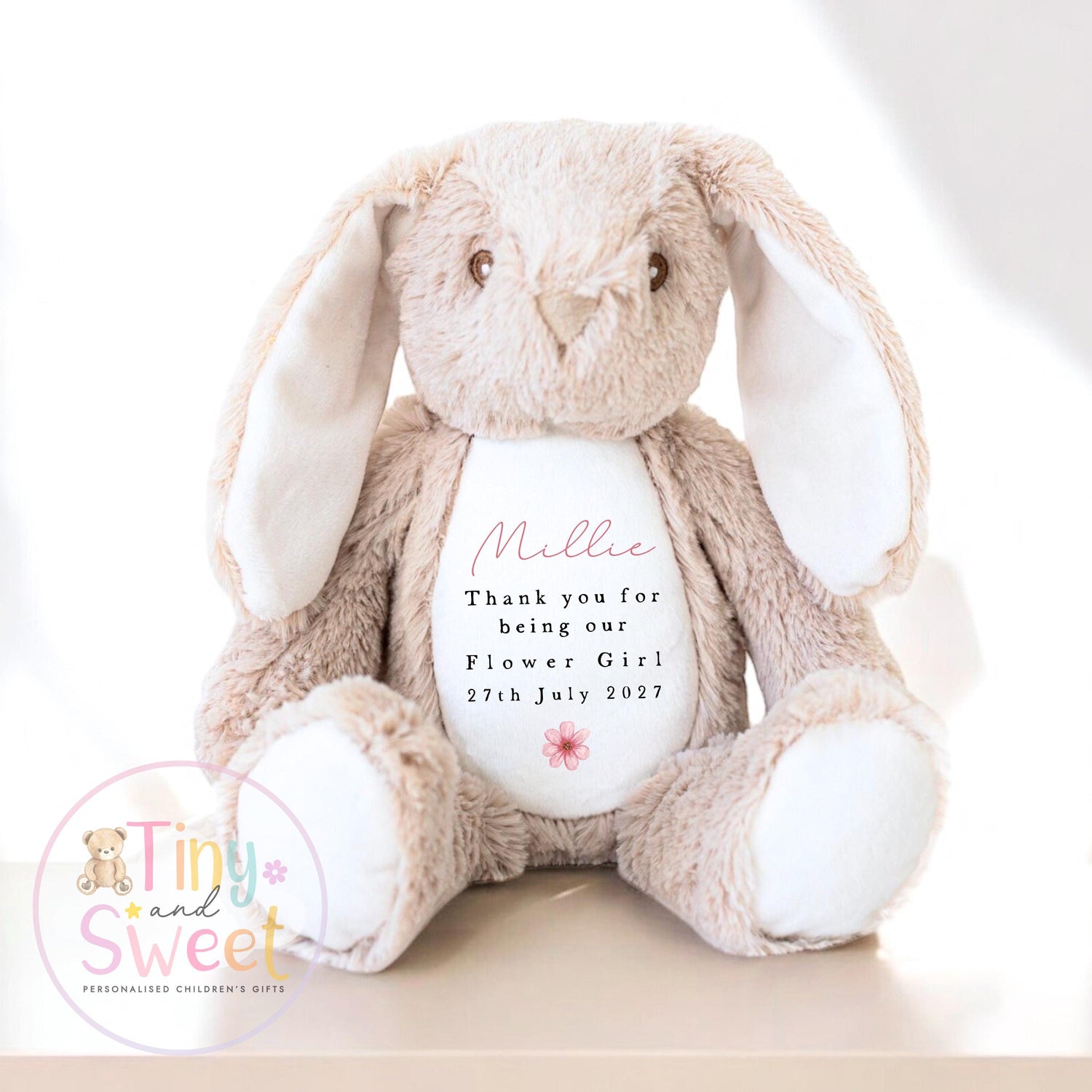 Personalised Flower Girl Bunny, Flower Girl Gift, Will you be my flower girl Bunny, Personalised Soft Toy, Flower Girl Proposal, Bridesmaid