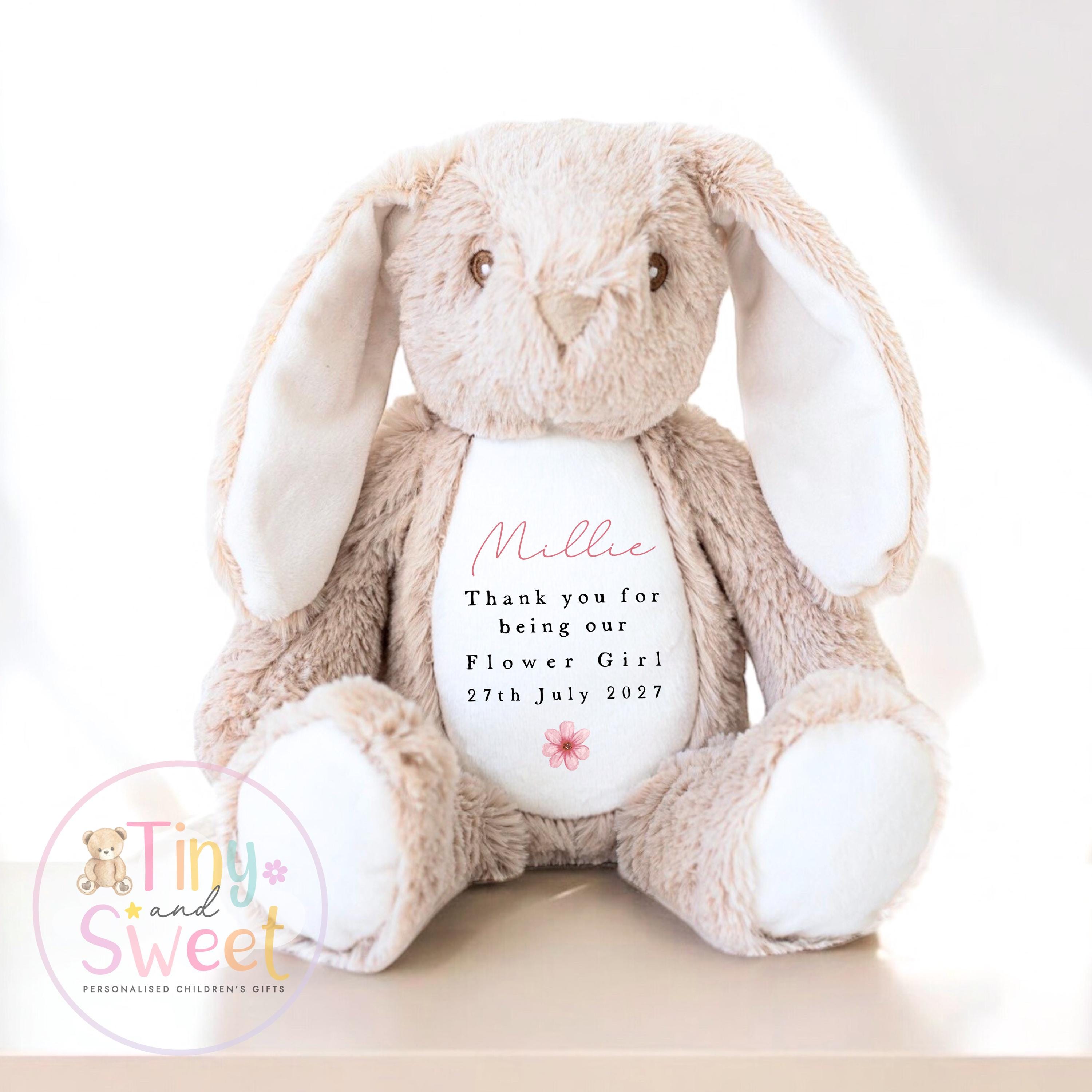 Personalised Flower Girl Bunny, Flower Girl Gift, Will you be my flower girl Bunny, Personalised Soft Toy, Flower Girl Proposal, Bridesmaid