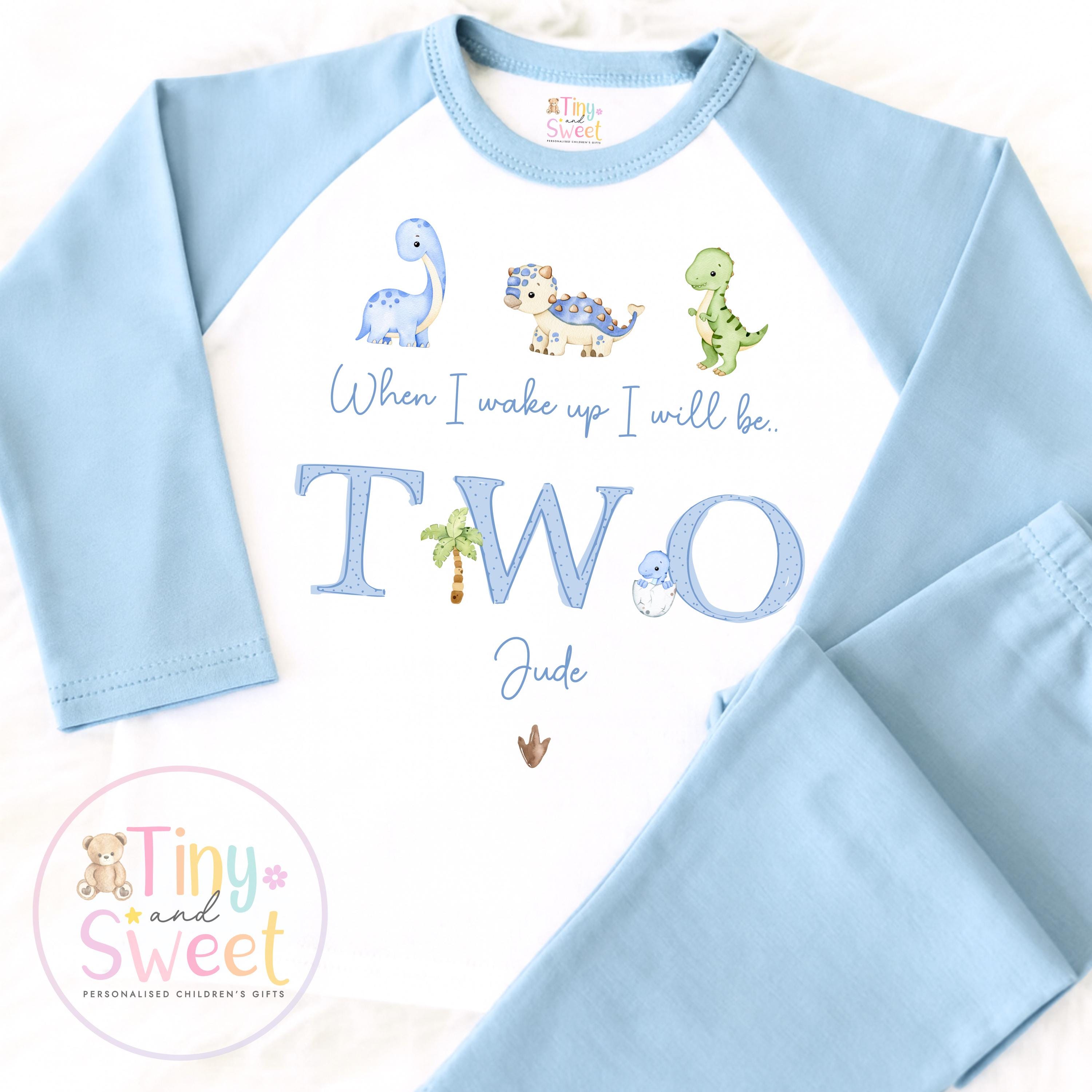 Blue Dinosaur Personalised Birthday Pyjamas
