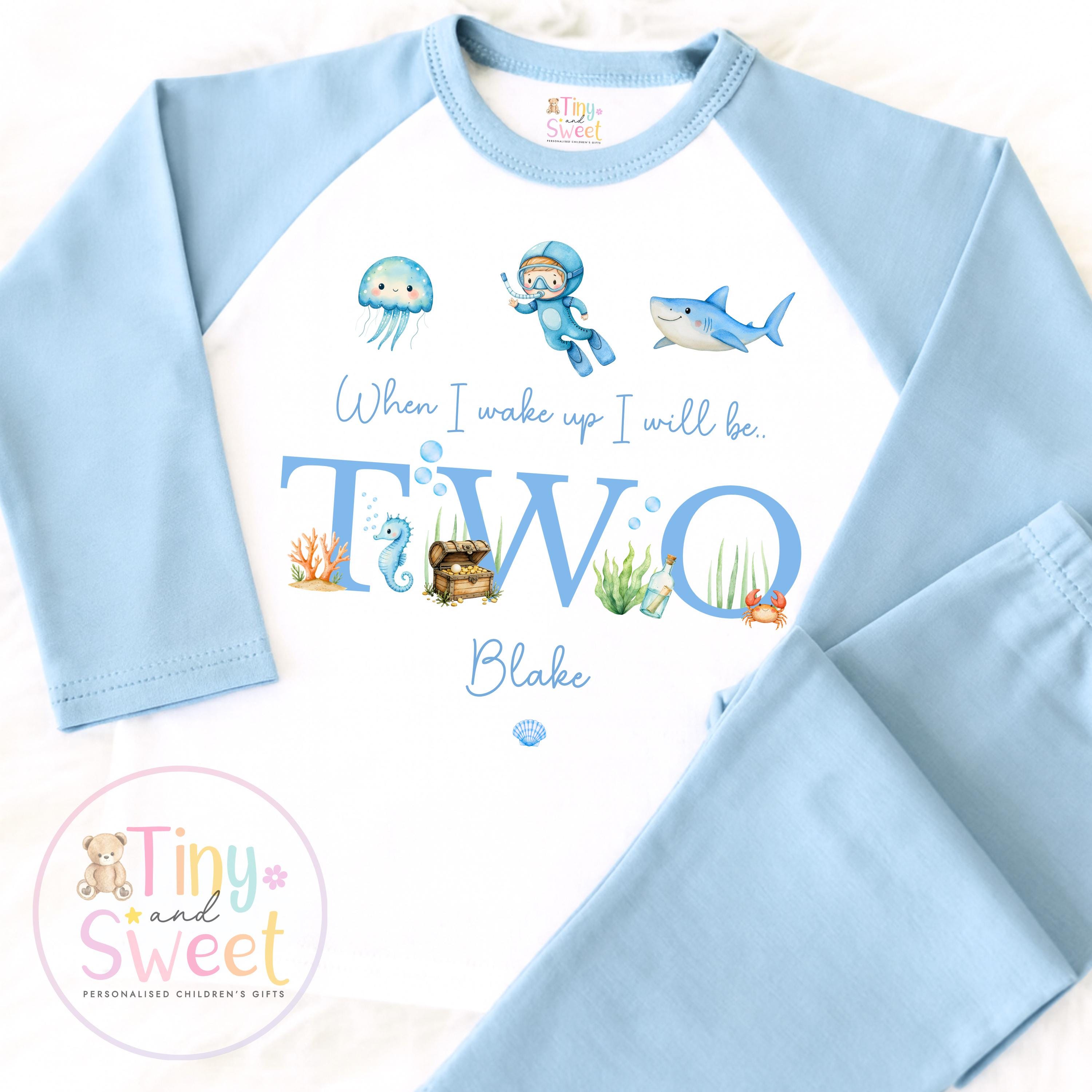 Personalised Birthday Pyjamas - Blue Under The Sea
