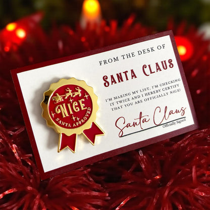 Santa Nice Pin Badge, Nice Badge, Stocking Filler, Letter to Santa, Santa letter, Santas List, Santa Approved, Christmas Eve Box