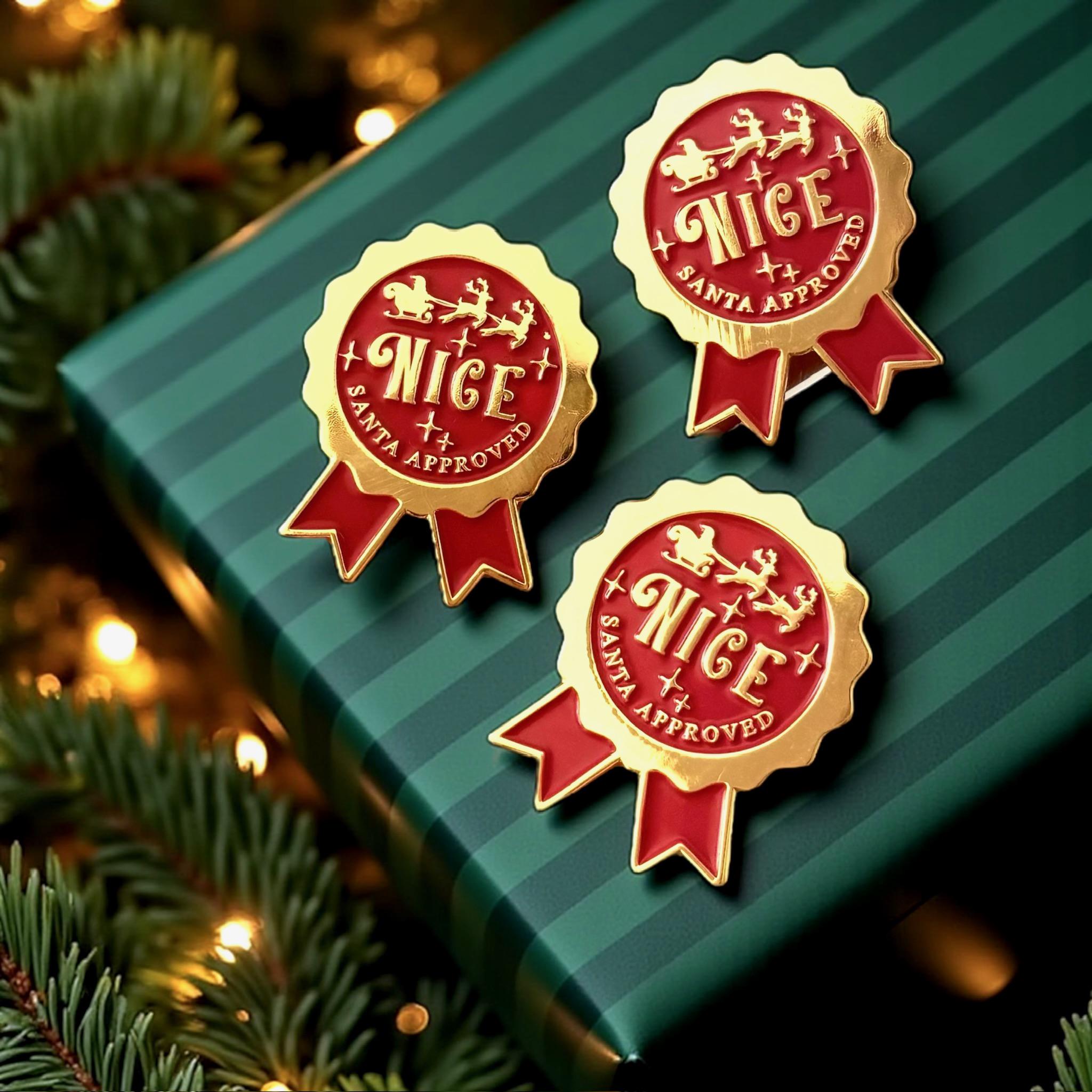 Santa Nice Pin Badge, Nice Badge, Stocking Filler, Letter to Santa, Santa letter, Santas List, Santa Approved, Christmas Eve Box