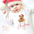 My First Christmas Teddy Bear Sleepsuit: Personalised Babies 1st Christmas Outfit