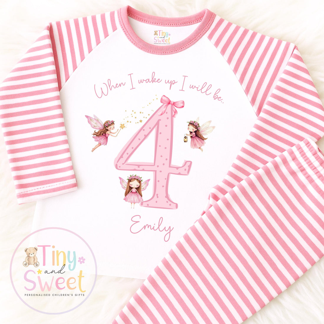 Pink Fairy Personalised Birthday Pyjamas: When I wake up I&
