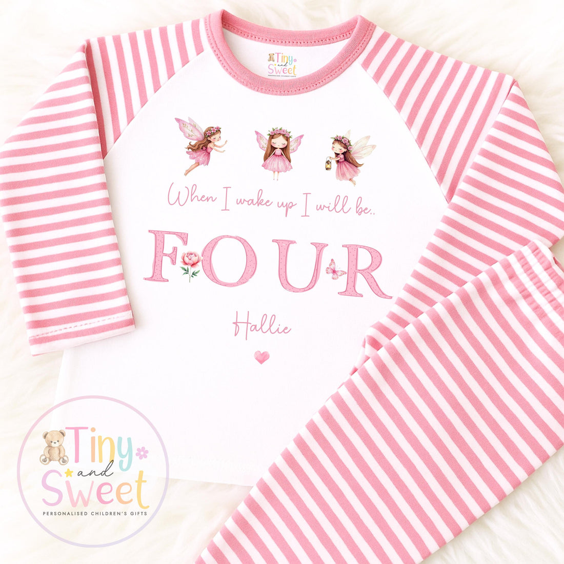 Pink Fairy Personalised Birthday Pyjamas: When I wake up I&