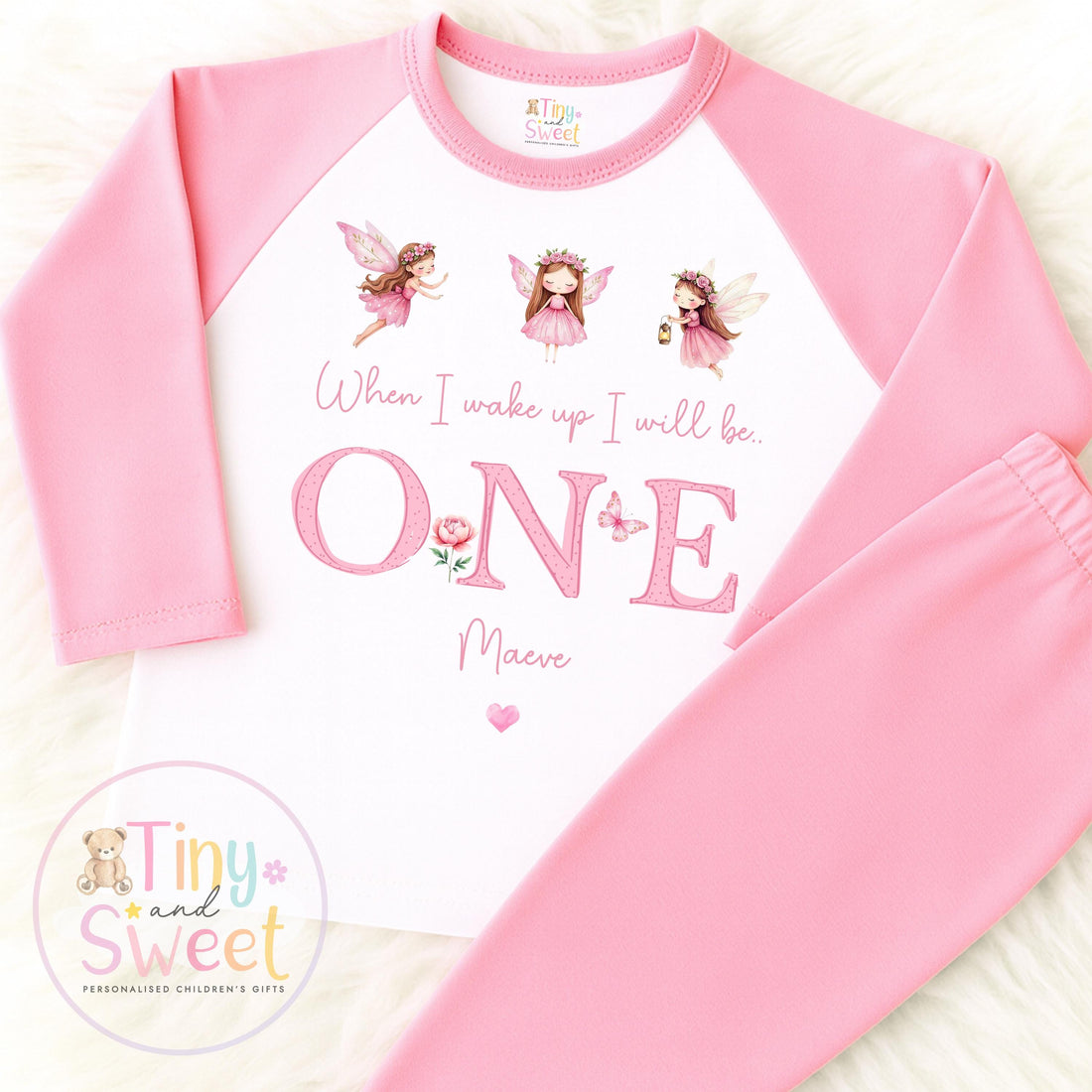 Pink Fairy Personalised Birthday Pyjamas: When I wake up I&
