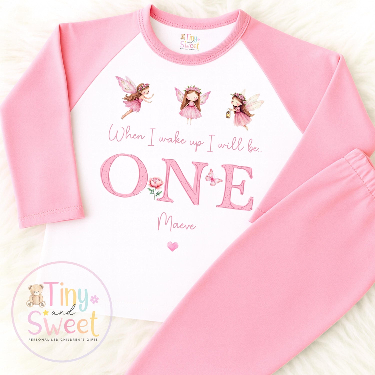Pink Fairy Personalised Birthday Pyjamas: When I wake up I&